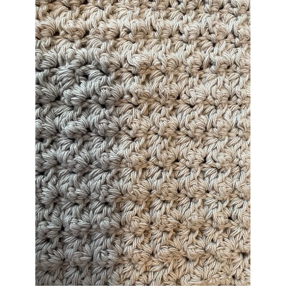 Crocheted Washcloth Handmade Spa Cloth Scrub Face Cloth Neutral Home Decor